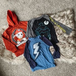 Lot of 3 - Boys Long Sleeve Hoodies & Tees Sz 4
